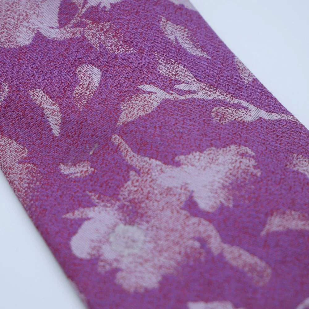 Michael Kors Mens Purple Floral Silk Linen Blend Necktie Dress Tie - Picture 2 of 6